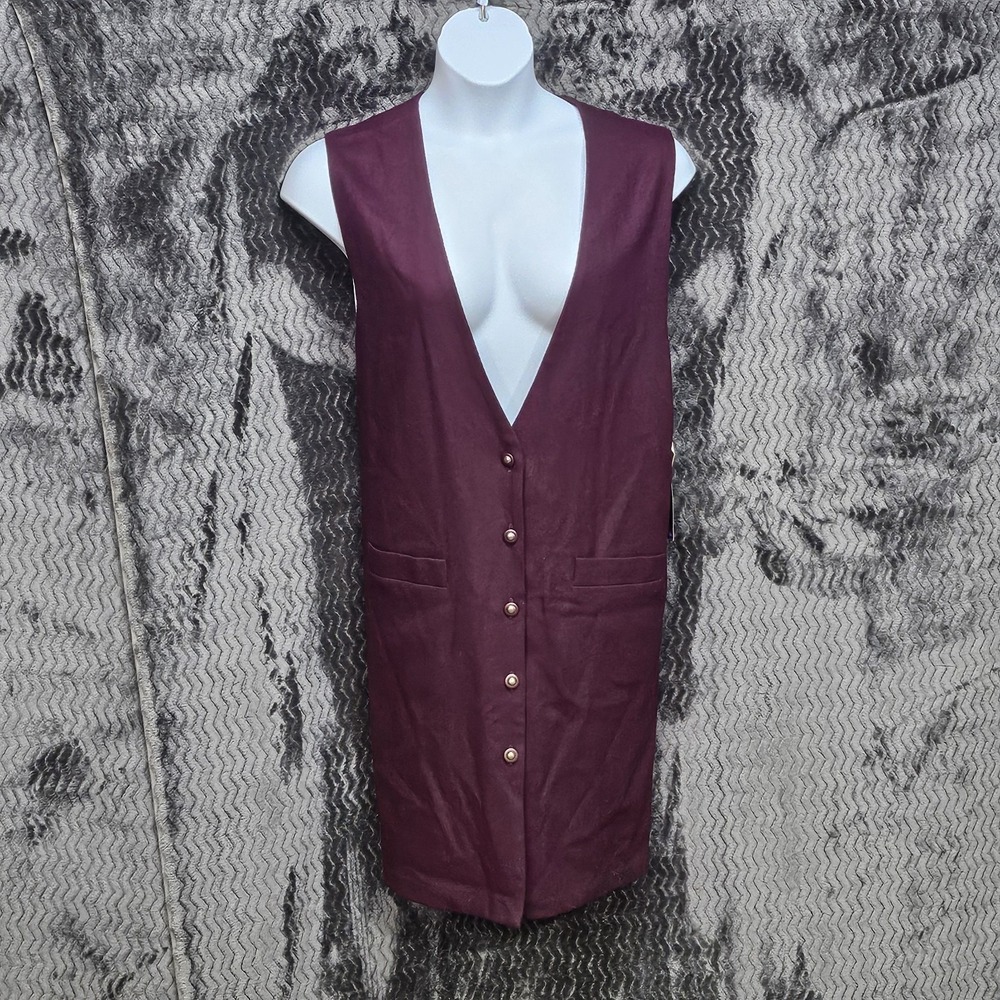Sag Harbor Wool Jumper Dress Womens 16 Red 100% Wool Sheath 60s Lined Retro Boho